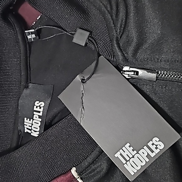 The Kooples Colorblock Zipped Sweatshirt Track Jacket Baseball Collar Silk Trim - Picture 11 of 11